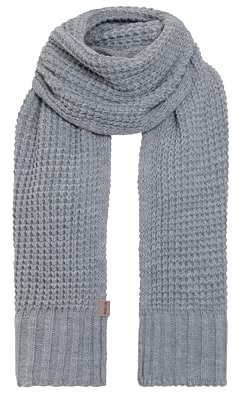 KNIT FACTORY - Robin Schal - Strickschal für Damen und Herren - Bequemer Schal mit Wolle - Hochwertige Qualität - Licht Grijs