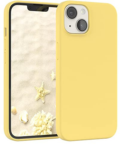 EAZY CASE Premium Silikon Handyhülle kompatibel mit iPhone 14, Slimcover mit Kameraschutz und Innenfutter, Silikonhülle, Schutzhülle, Bumper, Handy Case, Hülle, Softcase, Gelb