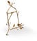 UNISTRENGH Vintage Cook Book Stand with Bird,Leaves Metal Book Stand,Picture Frame Stand, Plaque Stand,Gold