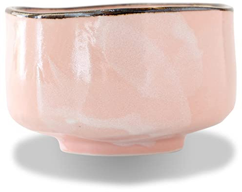 Mino Ware Matcha Bowl, 4.7 inch, Hanao Pink Fuki, Japanese Pottery, Green Tea Bowl, 13.5 fl oz Brand: Product