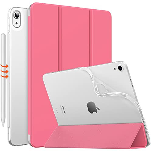 MoKo für iPad Air 11 Zoll Hülle 7./6. Generation M3/M2 2025/2024, iPad Air 5./4. Gen Hülle 2022/2020, Transluzent Matt Weich TPU Rückseite, Unterstützt Pencil Pro/2/USB-C, Wassermelone Rot