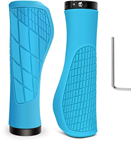 Fahrradgriffe Ergonomisch Lenkergriffe Fahrrad aus Rutschfester Gummi 22,2 mm Fahrrad Griffe Bike Lenker Griffe Fahrradlenker für MTB, Trekkingrad, E-Bike, Cityrad Rennrad und Faltrad (Blau)