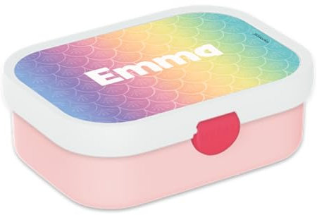 Mepal Personalisierte Brotdose mit Namen - Bento Lunchbox für Kinder - Meerjungfrau - Geeignet für bis zu 4 Butterbrote - BPA-frei & Spülmaschinenfest - 750 ml - Muster