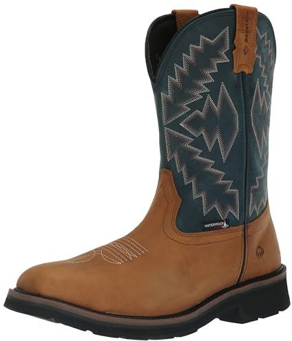 Wolverine Rancher Arrow Herren Gummistiefel mit Stahlkappe, wasserdicht, Blau, 42 EU