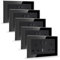 JIMEIDA 5 Pack 20W Black Double Switched Socket Fast Charging 13 Amp with USB A and USB C Charging Ports Crystal Glass Panel Wall Outlet,250V
