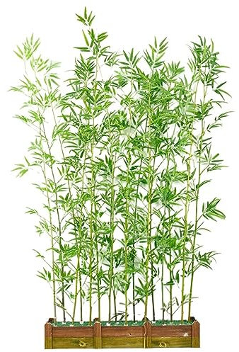 Kunstpflanze Kunstbaum Künstliche Pflanzen Simulierte Grüne Pflanzen-Bambus-Ornamente, Pergola Patio Garden Raumteiler, Außenlandschaftsgestaltungs-Dekorations-Zaun, Holzsockel ( Color : 5.9ft/1.8m H