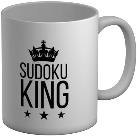 Shopagift Sudoku King Mug Board Game Puzzle White 11oz Large Ceramic Cup