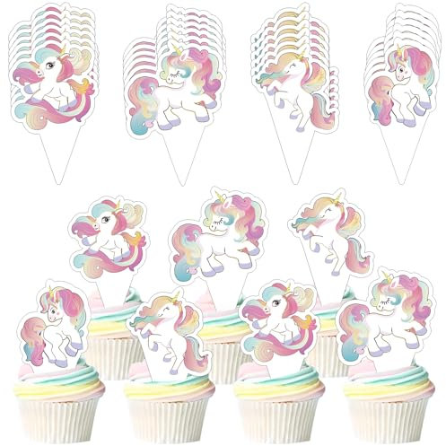 Catelves Einhorn Tortendeko, Einhorn Kuchendeko, Einhorn Muffin Deko, Einhorn Torten Deko, Torten Deko für Mädchen, Einhorn Geburtstagsdeko, Tortendeko Mädchen, Einhorn Deko Kindergeburtstag
