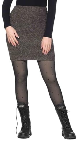 Strickrock kurzer Winter Rock mit klassischem Waffel-Muster Wolle Boho