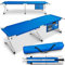 TRESKO XXL Campingbett Feldbett 210 x 90 x 42 cm Metallrohr - Belastbarkeit bis 150kg (Blau)