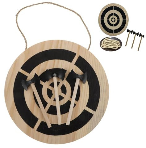 2 Set Bersaglio per freccette con ciondolo in legno, Set da gioco per lancio di asce, Set di bersagli Tomahawk, Gioco di freccette sicuro, Lancio del cartello per freccette