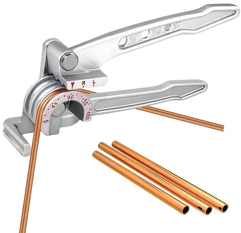Piegatubi, 3-in-1 Piegatubi Rame, 6-8-10 Mm Piegatubi Manuale, Piegatubi Rame 180 Gradi, Con Indicatore Di Grado Di Piegatura, Piega Tubi per Rame per Tubi in Rame, Alluminio E Metallo Morbido