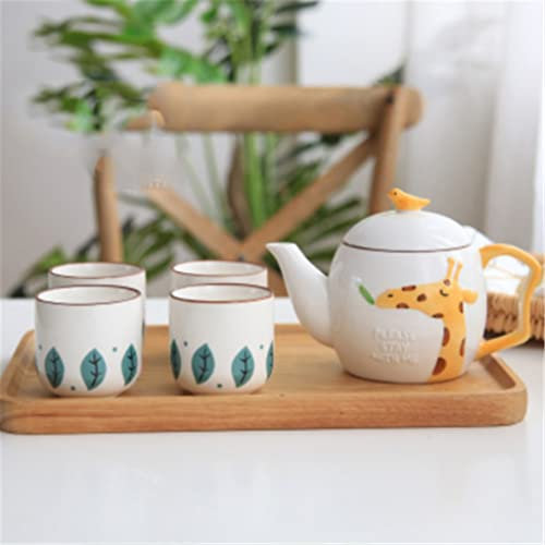 Cute Animal Rabbit Elephant Ceramic Coffee Tea Set Home Bone China teapot Cup Set Flower Tea Milk Tea Coffee Set (A As shows)