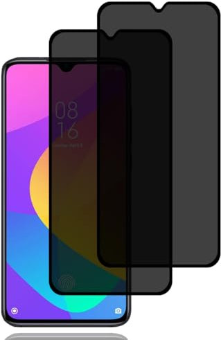 Protector Pantalla de Privacidad para Xiaomi Mi 9 Lite [2 Piezas], Cristal Vidrio Templado Antiespia, Dureza 9H, Anti-Rasguños, Sin Burbujas, Anti-Espía Protector Pantalla para Xiaomi Mi 9 Lite