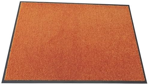MERTEX Schmutzfangmatte Kiel – Türmatte Abtreter Fußmatte - in vielen Größen und Farben für Eingangsbereich Flur - strapazierfähig rutschfeste Rückseite - waschbar bei 30°C (Orange, ca. 60 x 90 cm)