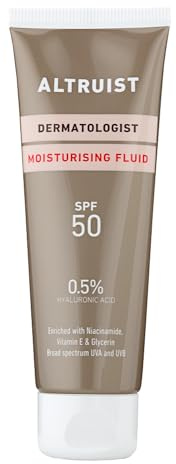 Altruist Daily Lightweight Moisturiser LSF 50, Breitband-UVA/UVB-Schutz, Anti-Aging-Formel, Hyaluronsäure, Niacinamid & Vitamin E, Feuchtigkeitsspendend, Nicht fettend, 50 ml
