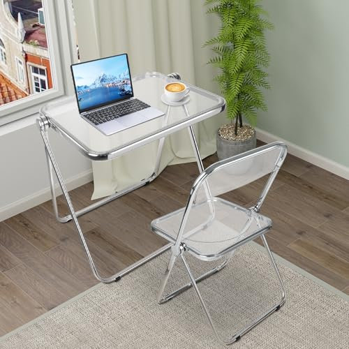 OHMG Petite Bureau d'Ordinateur,Table Pliable,Bureau,la Table d'appointPetits Espaces Table Petite Taille Portable Peu encombrant,Aucun Assemblage Requis,Poste de Travail