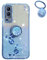 YUECXIN Hülle für Vivo Y72 5G/Vivo Y52 5G/Y53S 5G/Y75S mit Glänzende Blumen Ring Ständer, Niedliche Bling Frauen Mädchen Handyhülle, Ultra Dünn Stoßfest Weich TPU Silikon Schutzhülle, Blau