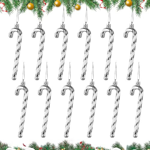 12 Stück Weihnachtsbaum Glitzer Zuckerstange Anhänger, 13 cm Christbaumschmuck Zuckerstangen, Weihnachten Zuckerstangen Anhänger, Zuckerstangen Weihnachten Deko, Weihnachtsbaumschmuck