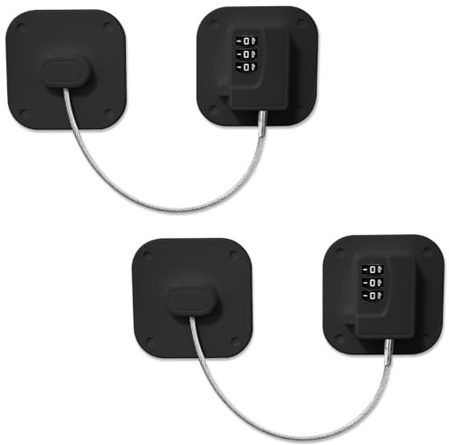 YTOOK 2Pcs Square Digital Password Refrigerator Lock, Child Safety Window Lock Cabinet Lock, Adhesive Safety Kids Lock Suitable Freezer Door File Drawer Cabinet Cupboard Windows (Black)