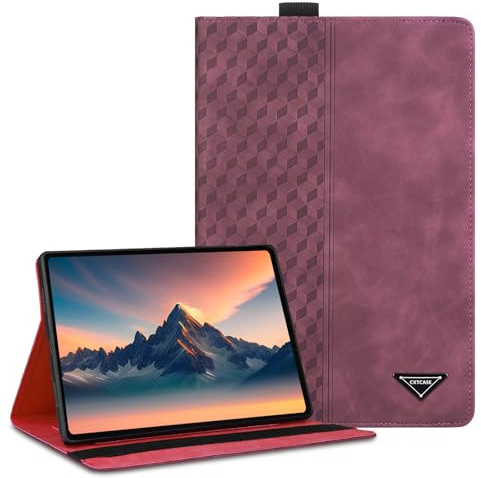 CXTCASE Coque pour Honor Pad 9 12.1 Pouces 2023, Tablette Housse de Protection,Cuir PU Étui Case pour Honor Pad 9, Vin Rouge