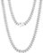 KRKC&CO 8mm Panzerkette, Versilberte Cuban Link Chain, Edelstahl Panzerkette Herren Silber Kubanische Gliederkette, Herren Silberketten Hip Hop Kette für Männer Jungen Größe 56cm