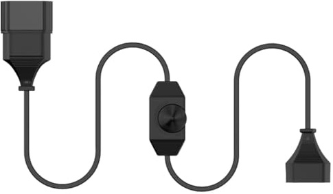 Ieron Dimmer mit Schalter, 2m Dimmer für Glühbirnen 220-250V/ 100W Max, Verlängerungskabel, Steckdosendimmer, Drehdimmer, Leiser Dimmerschalter für dimmbare Lampe (Schwarz)