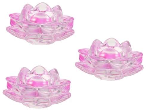 IMIKEYA 3 Stück Kerzenhalter für zu Hause einzigartig schmilzt Teelicht Lampe Leuchter hochzeitsdeko hochzeitsdeco Dekorative Kerzenhalter buddhistische Kerzenbasis Lotus- Glas