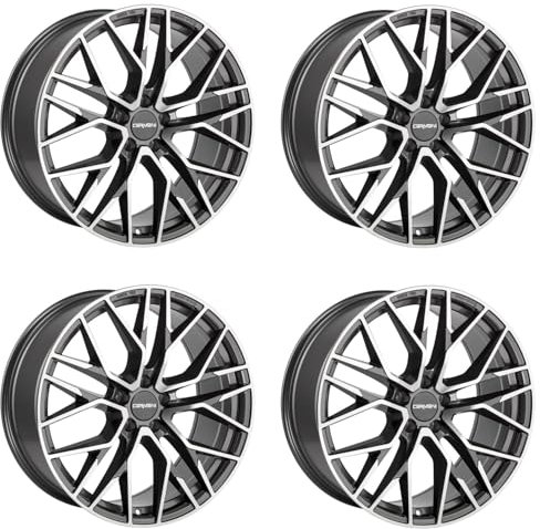 4x Carmani Felgen 20 Ludwig 9.0x20 ET45 5x120 hyper gun polish kompatibel mit VW Amarok Bus T5 Bus T6 Bus T7 Touareg