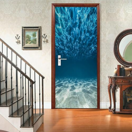 Selbstklebend Türbekleben Meer Türtapete 80x200 cm, TürPoster Meer Türbilder 3D Türaufkleber Dekoration Poster Tapete Türfolie, PVC Fototapete Wandtattoo Tür Tapeten m4798