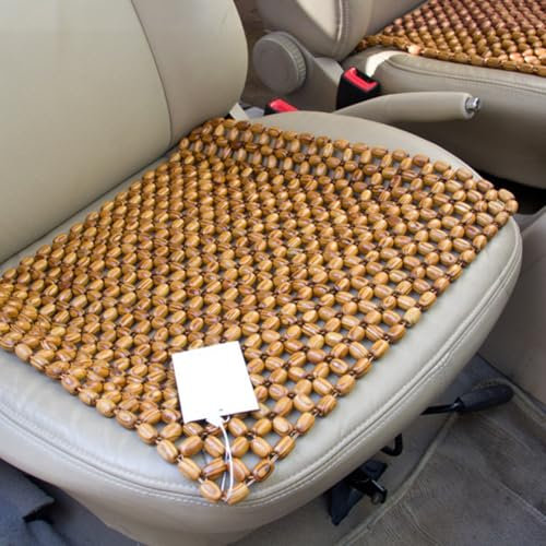 Generisch Car Comfort Sitzauflage Aus Holzperlen, Sitzaufleger Holzkugeln, Massage Autositzauflage Holz, Sitzmatte Natur, 43,5x43cm