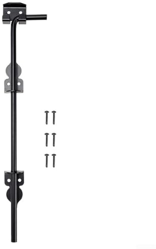 babominimer Heavy Duty Cane Bolt Gate Drop Rod | 12 Black Steel Wood Fence Gate Security Lock | Hardware For Garden Outdoor Fencing