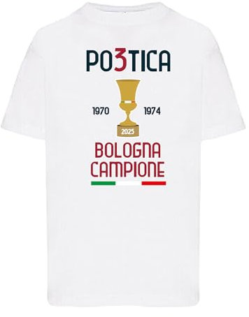D&Vlab T-Shirt Uomo Celebrativa Vittoria Finale Coppa Italia 2025 Bologna, Maglietta Campioni 24-25 Personalizzabile, Maglia per Sport Bolognesi Supporters Tifosi Ultras Calcio