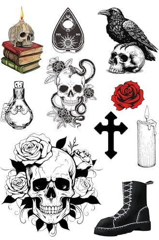 Edible print A4 Goth Skulls theme Cake topper set cake decorations wafer card NOT-PRECUT