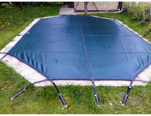Round Inground Pool Safety Cover, Mesh & Solid Design, Triple Stitched, Winter Protection for Kids & Pets, Includes Installation Tools, 10ft/3.0m