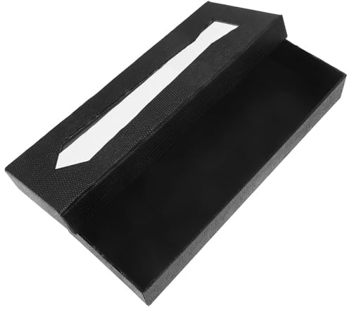 GARVALON Schwarze Krawattenbox mit Schlangenleder Optik Multifunktionaler Organizer für Herren Aufbewahrung von Krawatten Einstecktüchern und Accessoires Kompakte Elegante