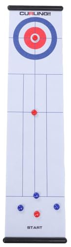 Riuulity Familien-Tisch-Curling-Spiel, Kompaktes, Großes Rollmattenspiel für Outdoor-Spaß zu Hause, Interaktives Curling-Tischspiel