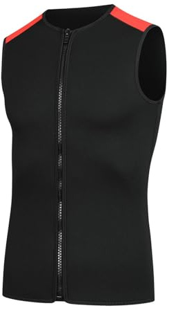 doorslay Gilet Termico in Neoprene da 3 Mm, Muta Unisex Senza Maniche con Cerniera per Nuoto, Snorkeling, Surf, Immersioni (Nero XXXL)
