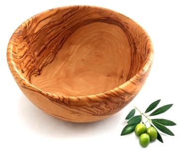 Cuenco de madera de olivo natural artesanal para servicio de cocina aperitivo cereal ensalada Tapas – Uso diario y decoración – 16 cm