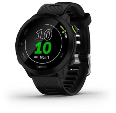 Garmin Forerunner 55 GPS 42 mm Smartwatch da corsa, facile da usare, leggero, guida all'allenamento, funzioni di sicurezza e tracciamento, nero