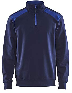 Blakläder Sweater mit 1/2-Reißverschluss Größe, 1 Stück, S, marineblau/kornblau, 335311588985S