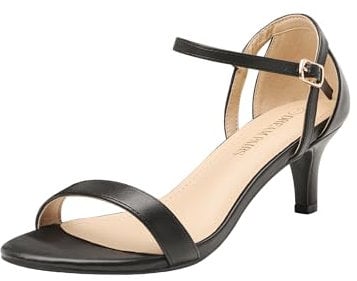 DREAM PAIRS Women's Fashion and Comfort Stilettos Open Toe Pump Heel Sandals LEXII,Size 5,Black/pu,LEXII