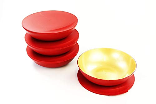Tupperware Allegra 1,5 L rot Gold Servier Schüssel Schale Servierschale (4)