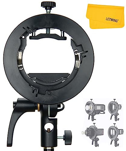 Godox S2 Bowens Support de Flash pour Godox AD200 Pro II AD400Pro AD300Pro, V1 V1Pro V100 Série, V860II, V860III, TT685II, TT350, TT600, Grande Poignée, Contrôle Précis de l'inclinaison