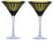 ARTLAND Midnight Peacock Martini Glasses - Gold & Black - Set of 2-250ml Capacity Per Glass - Ideal Cocktail Accessories, Tall Glasses for Margarita and Other Cocktails