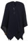 KNIT FACTORY - Jazz Poncho - Elegant Gestrickter Damen Cape - Wickelschal mit Wolle - Hochwertige Qualität - Navy