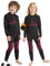 NOOYME Funktionsunterwäsche Kinder Skiunterwäsche Thermounterwäsche Atmungsaktiv & Hautfreundlich Sportunterwäsche Fussball, Schwarz-Rosa (128/134) 130-135cm