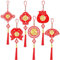 HOWAF 6pcs Chinesische Neujahr Hängen Dekorationen Ornament, Gold Rote Quaste Chinesischer Knoten Anhänger Frühlingsfest Dekorationen Hängen für Auto Tür Fenster Wand Nach Hause Deko