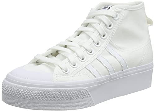 adidas Damen Nizza Platform Mid Sneaker, Cloud White Cloud White Cloud White, 38 2/3 EU