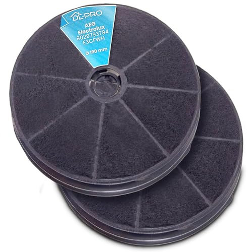 DL-pro Lot de 2 filtres à charbon pour hotte aspirante Electrolux 9029793784 E3CFWH Whirlpool 484000008647 Wpro CHF180 Refsta K25